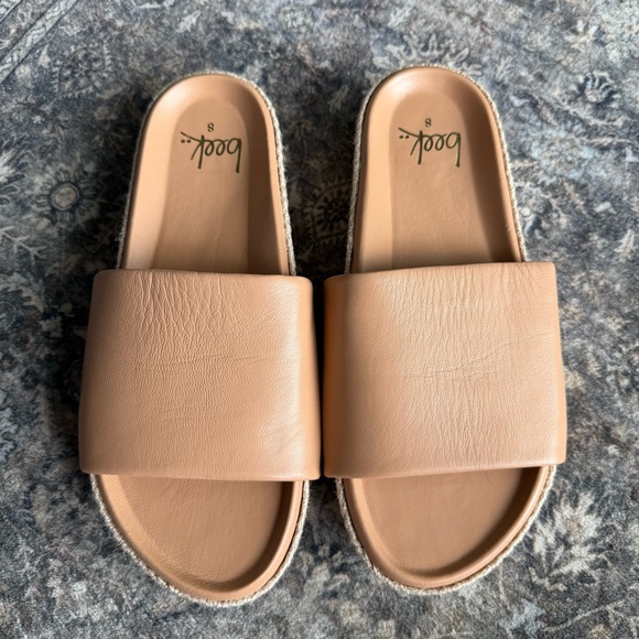 beek Pelican Jute Beach Platform Slide Sandals - Picture 1 of 14